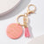 Sweet Round Letter Tassel Wood Unisex Bag Pendant Keychain