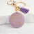 Sweet Round Letter Tassel Wood Unisex Bag Pendant Keychain