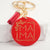 Sweet Round Letter Tassel Wood Unisex Bag Pendant Keychain