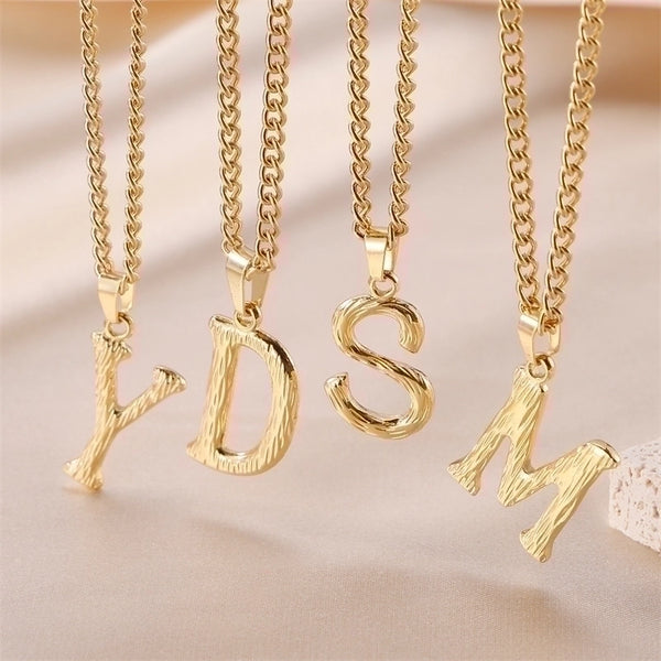 Sweet Simple Style Artistic Letter Stainless Steel Plating 18k Gold Plated Pendant Necklace