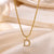 Sweet Simple Style Artistic Letter Stainless Steel Plating Inlay Artificial Diamond 18k Gold Plated Pendant Necklace