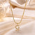 Sweet Simple Style Artistic Letter Stainless Steel Plating Inlay Artificial Diamond 18k Gold Plated Pendant Necklace