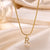 Sweet Simple Style Artistic Letter Stainless Steel Plating Inlay Artificial Diamond 18k Gold Plated Pendant Necklace