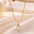 Sweet Simple Style Artistic Letter Stainless Steel Plating Inlay Artificial Diamond 18k Gold Plated Pendant Necklace