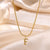 Sweet Simple Style Artistic Letter Stainless Steel Plating Inlay Artificial Diamond 18k Gold Plated Pendant Necklace