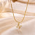 Sweet Simple Style Artistic Letter Stainless Steel Plating Inlay Artificial Diamond 18k Gold Plated Pendant Necklace