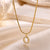 Sweet Simple Style Artistic Letter Stainless Steel Plating Inlay Artificial Diamond 18k Gold Plated Pendant Necklace