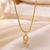 Sweet Simple Style Artistic Letter Stainless Steel Plating Inlay Artificial Diamond 18k Gold Plated Pendant Necklace