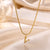 Sweet Simple Style Artistic Letter Stainless Steel Plating Inlay Artificial Diamond 18k Gold Plated Pendant Necklace