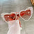 Sweet Simple Style Heart Shape Ac Special-shaped Mirror Inlaid Zircon Full Frame Women's Sunglasses