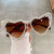 Sweet Simple Style Heart Shape Ac Special-shaped Mirror Inlaid Zircon Full Frame Women's Sunglasses