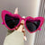 Sweet Simple Style Heart Shape Ac Special-shaped Mirror Inlaid Zircon Full Frame Women's Sunglasses