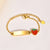 Sweet Simple Style Rainbow Heart Shape Strawberry Stainless Steel Gold Plated Bracelets