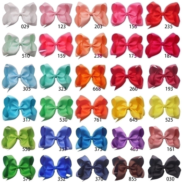 Sweet Simple Style Solid Color Bow Knot Ribbed Band Handmade Hair Clip