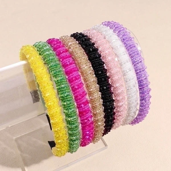 Sweet Solid Color Artificial Crystal Hair Band