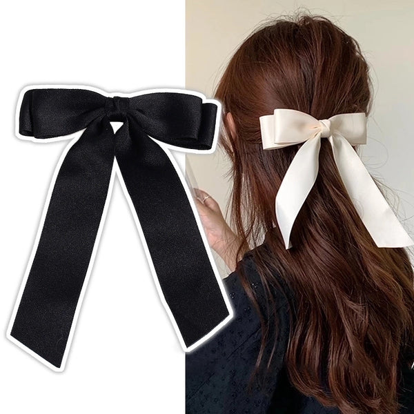 Sweet Solid Color Bow Knot Cloth Hair Clip 1 Piece