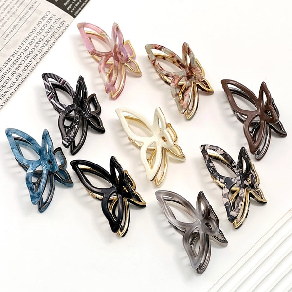 Sweet Women's Butterfly Alloy Acetic Acid Sheets Hair Claws