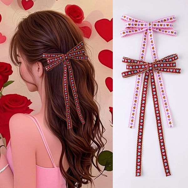 Sweet Women's Heart Shape Polyester Hair Clip