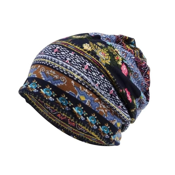 TUME WISH Spring And Autumn Winter Windproof Earmuffs Cap Cashew Flower Pattern Printing Pile Hat For Men And Women