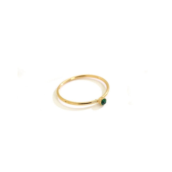 Titanium Steel 18K Gold Plated Minimalist Plating Inlay Geometric Zircon Rings