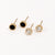 Titanium Steel Plated 14k Gold Fashion Black And White Zircon Stud Earrings