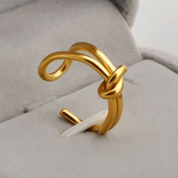 Titanium Steel Minimalist Plating Knot Open Ring