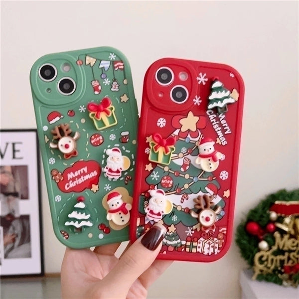 Tpu Santa Claus Elk Cute Retro Phone Accessories