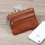 Unisex All Seasons Leather Solid Color Fashion Square Zipper Small Wallet