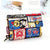 Unisex Animal Color Block Flower Canvas Sewing Thread Flip Cover Coin Purses