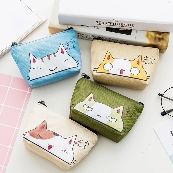 Unisex Animal Oxford Cloth Zipper Coin Purses