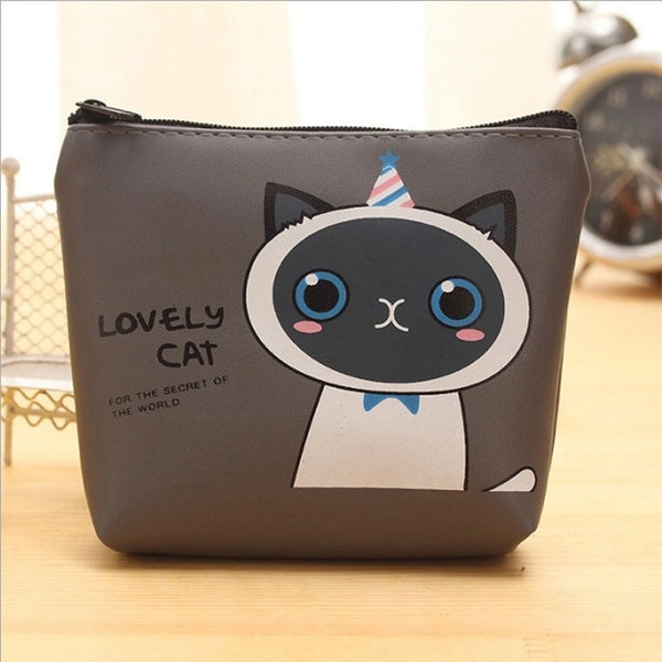 Unisex Animal Pu Leather Zipper Coin Purses