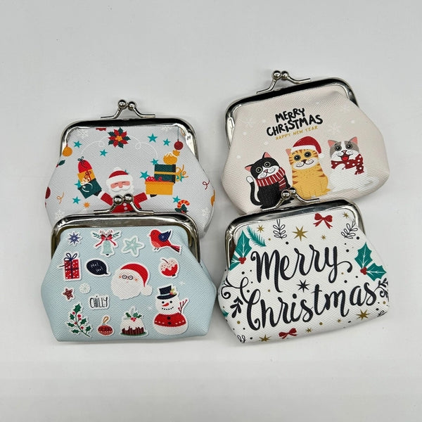 Unisex Animal Santa Claus Snowman Pu Leather Buckle Coin Purses