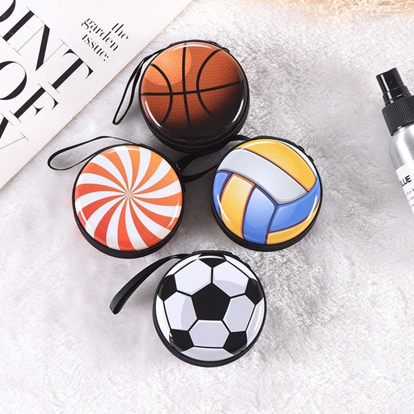 Unisex Ball Tinplate Side Zipper Coin Purses