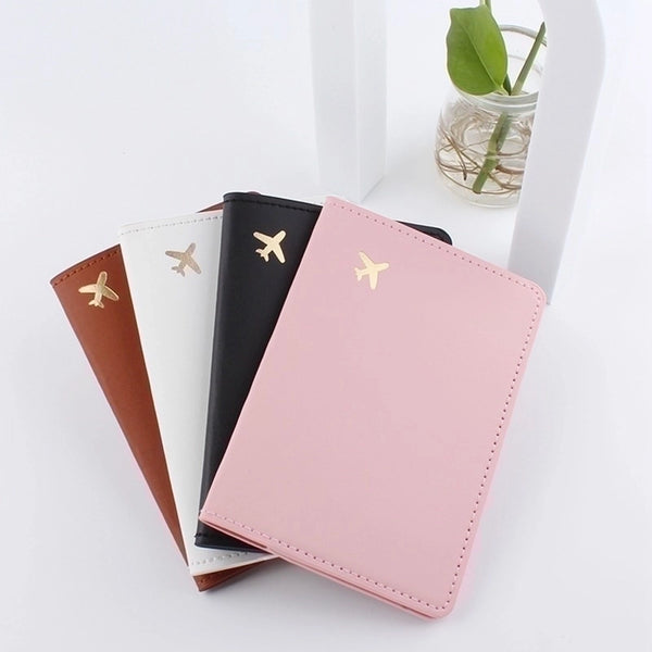 Unisex Basic Airplane Pu Leather Passport Holders