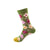 Unisex Basic Color Block Flower Cotton Jacquard Crew Socks A Pair