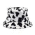 Unisex Basic Cow Pattern Printing Flat Eaves Bucket Hat