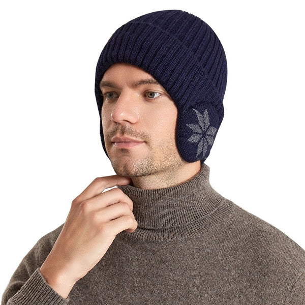 Unisex Basic Snowflake Ear Warap Wool Cap