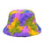 Unisex Beach Color Block Printing Flat Eaves Bucket Hat