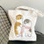 Unisex Canvas Cat Streetwear Square Open Canvas Bag