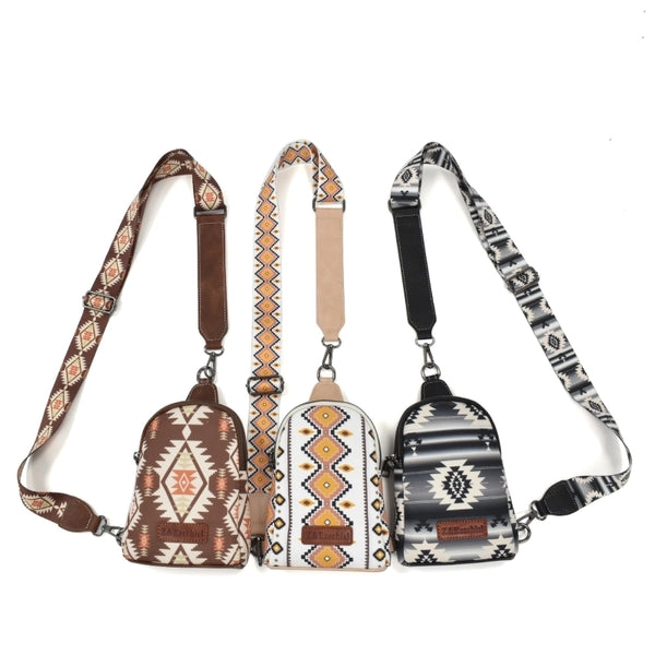 Unisex Canvas Printing Color Block Vacation Ethnic Style Square Zipper Square Bag Fanny Pack