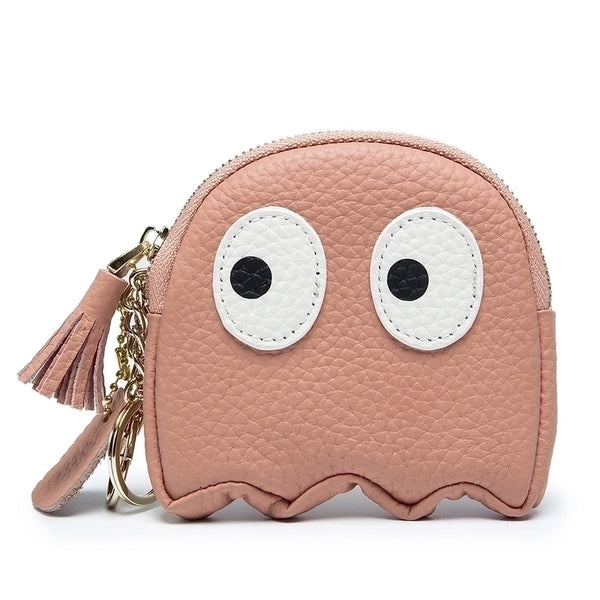 Unisex Cartoon Leather Tassel Zipper Coin Purses