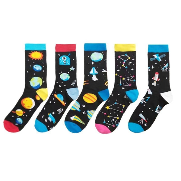 Unisex Cartoon Style Streetwear Universe Cotton Crew Socks A Pair