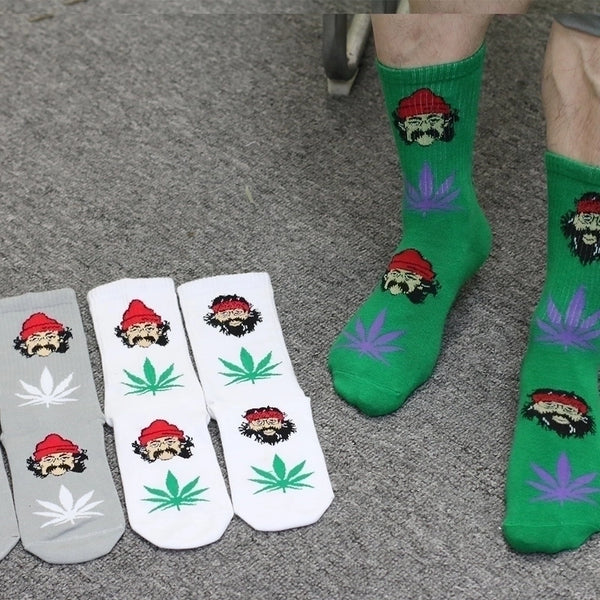 Unisex Casual Cartoon Cotton Blending Crew Socks A Pair