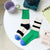 Unisex Casual Color Block Cotton Crew Socks A Pair