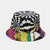 Unisex Casual Color Block Flower Wide Eaves Bucket Hat