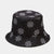 Unisex Casual Color Block Flower Wide Eaves Bucket Hat