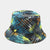 Unisex Casual Color Block Flower Wide Eaves Bucket Hat