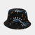 Unisex Casual Color Block Flower Wide Eaves Bucket Hat