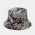 Unisex Casual Color Block Flower Wide Eaves Bucket Hat