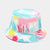 Unisex Casual Color Block Flower Wide Eaves Bucket Hat